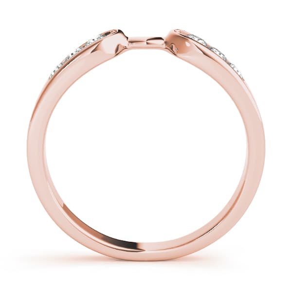 Curved Wedding Band (0.21 ct. tw.), Side view in rose gold