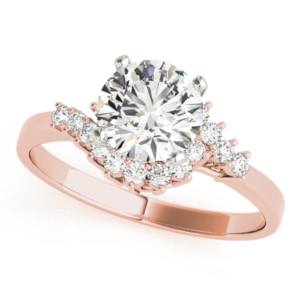 Bypass Engagement Ring, style 50003, Front view in rose gold