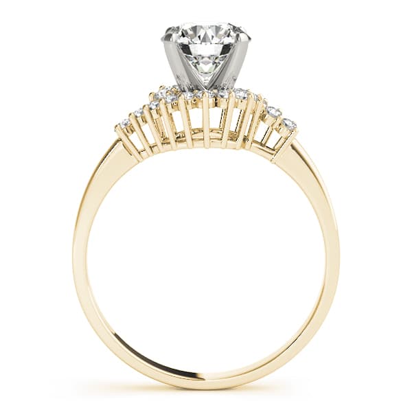 Bypass Engagement Ring, style 50003, Side view in yellow gold