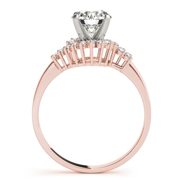 Bypass Engagement Ring, style 50003, Side view in rose gold