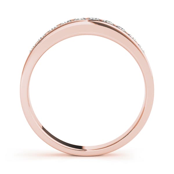 Round Channel Set Wedding Band (1/4 ct. tw.), Side view in rose gold