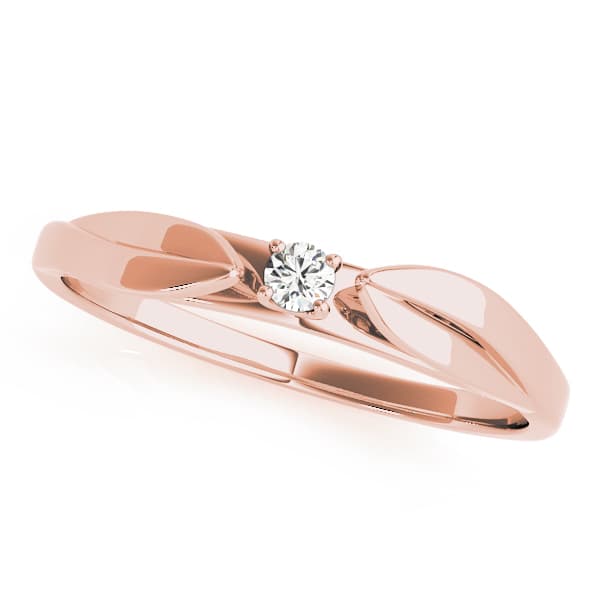 Prong Set Wedding Band (0.03 ct. tw.), Front view in rose gold