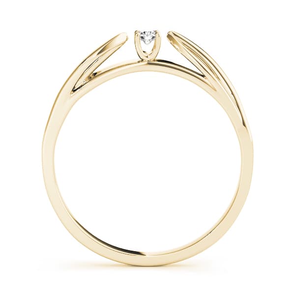 Prong Set Wedding Band (0.03 ct. tw.), Side view in yellow gold