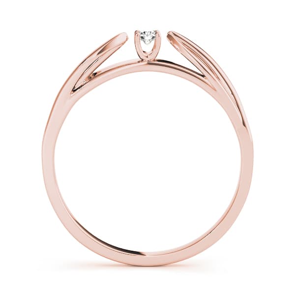 Prong Set Wedding Band (0.03 ct. tw.), Side view in rose gold