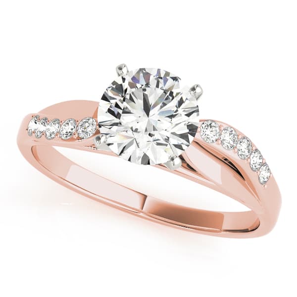 Bypass Peg Head Engagement Ring, style 50010, Front view in rose gold