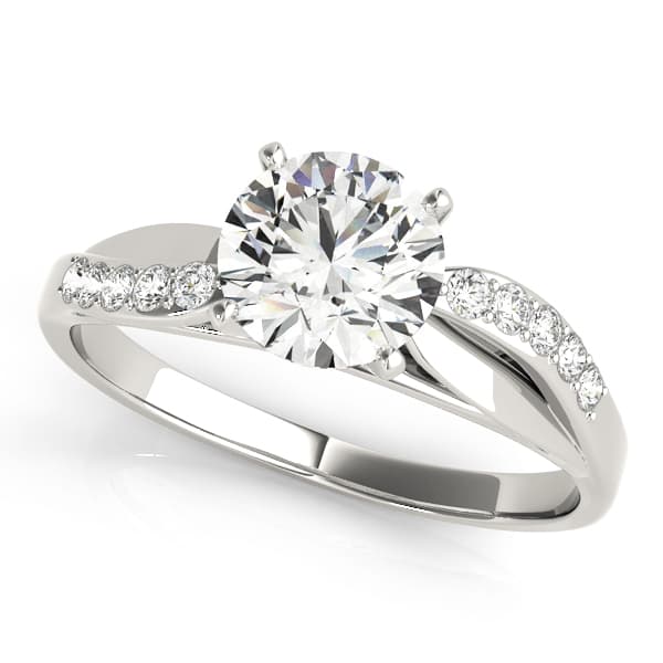 Bypass Peg Head Engagement Ring — style 50010 in 10k White Gold