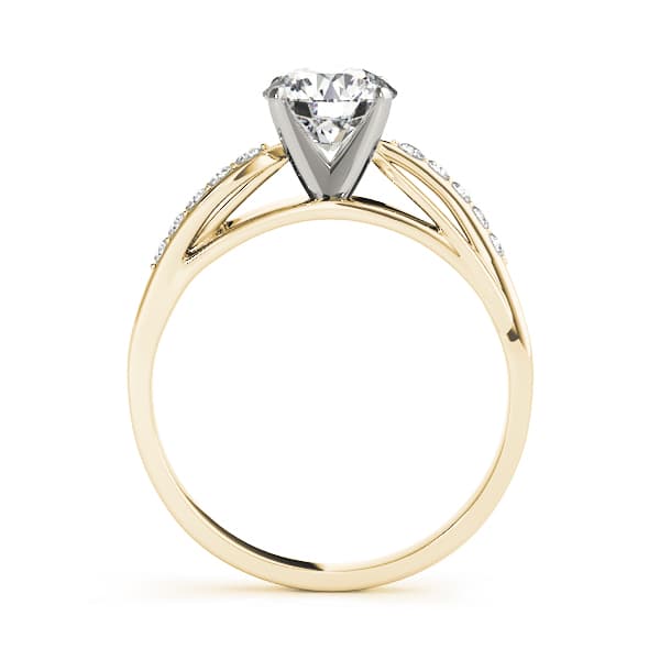 Bypass Peg Head Engagement Ring, style 50010, Side view in yellow gold