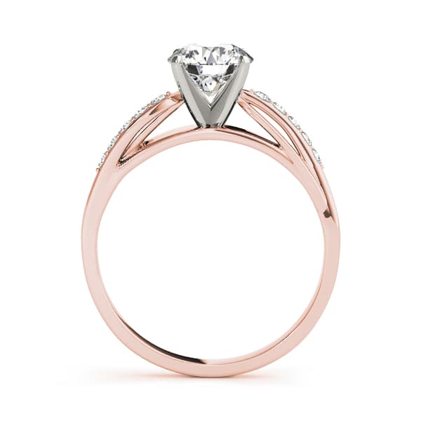 Bypass Peg Head Engagement Ring, style 50010, Side view in rose gold
