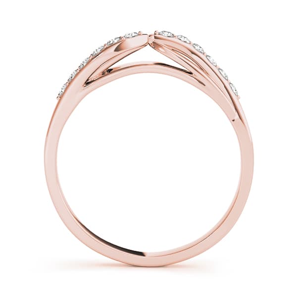 Split Shank Curved Wedding Band (1/8 ct. tw.), Side view in rose gold