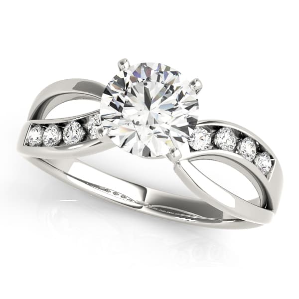 Channel Set Bypass Peg Head Engagement Ring — style 50013 in 10k White Gold