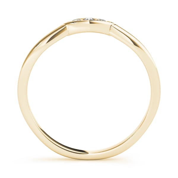 3-Stone Curved Wedding Band (0.05 ct. tw.), Side view in yellow gold