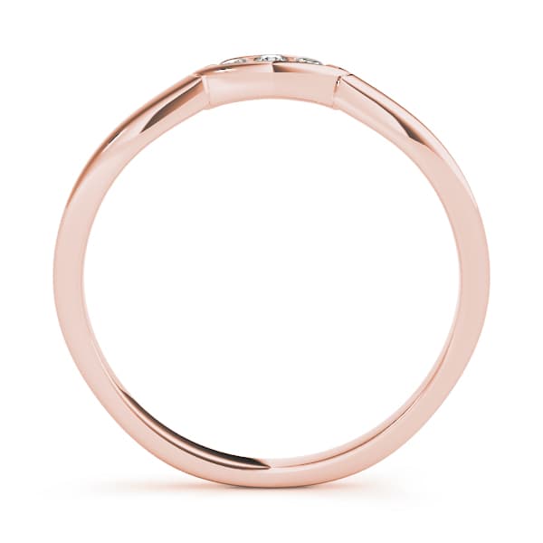 3-Stone Curved Wedding Band (0.05 ct. tw.), Side view in rose gold