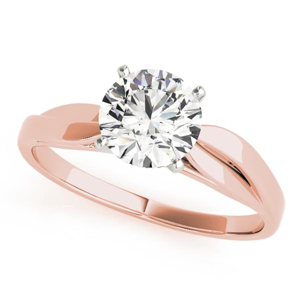 Solitaire Peg Head Engagement Ring in Rose gold