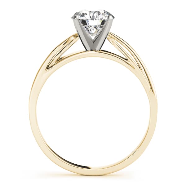 Solitaire Peg Head Engagement Ring, style 50025, Side view in yellow gold