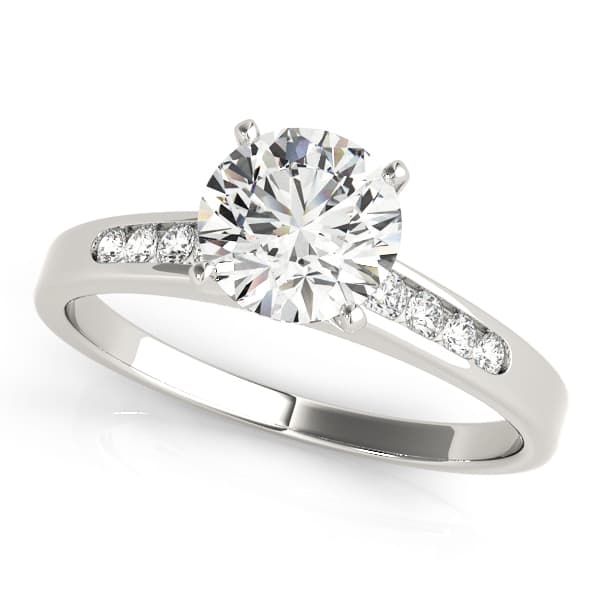 Single Row Channel Set Engagement Ring — style 50026 in 10k White Gold