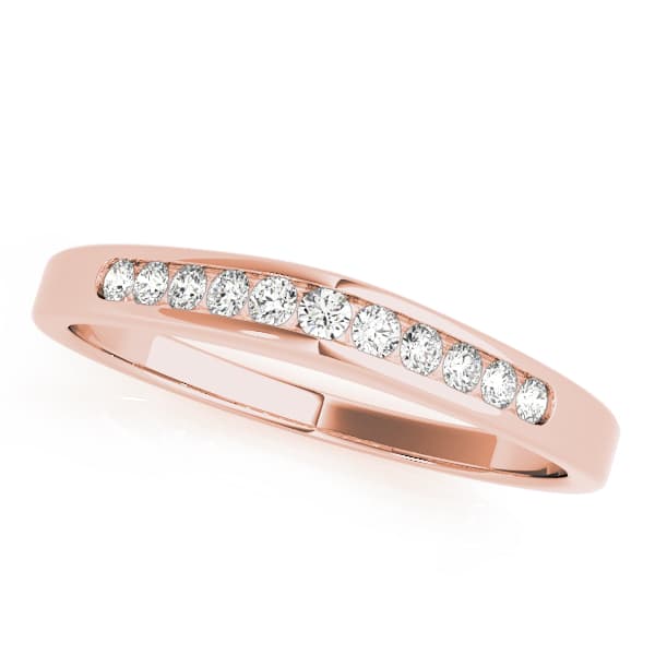 Channel Set Wedding Band (1/8 ct. tw.), Front view in rose gold