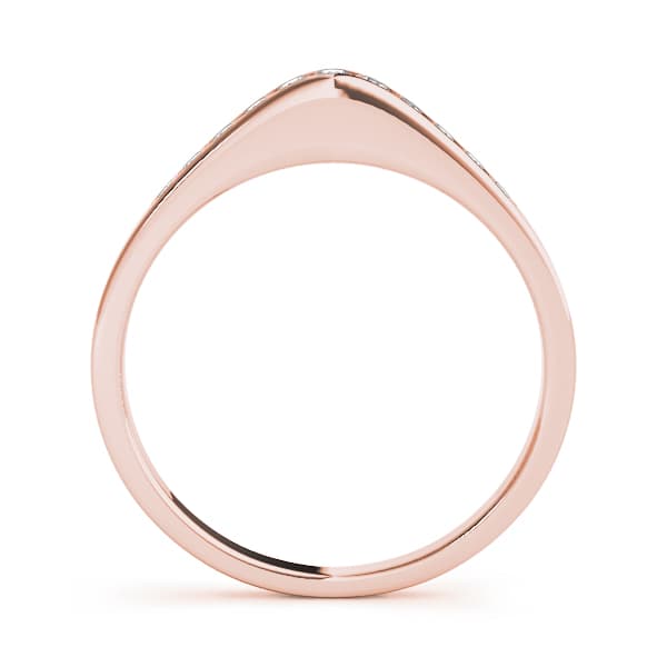 Channel Set Wedding Band (1/8 ct. tw.), Side view in rose gold