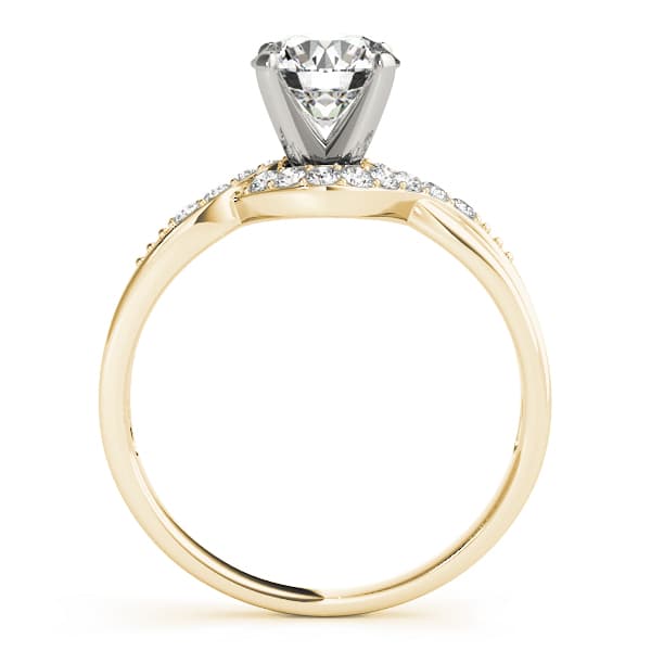 Bypass Peg Head Engagement Ring, style 50028, Side view in yellow gold