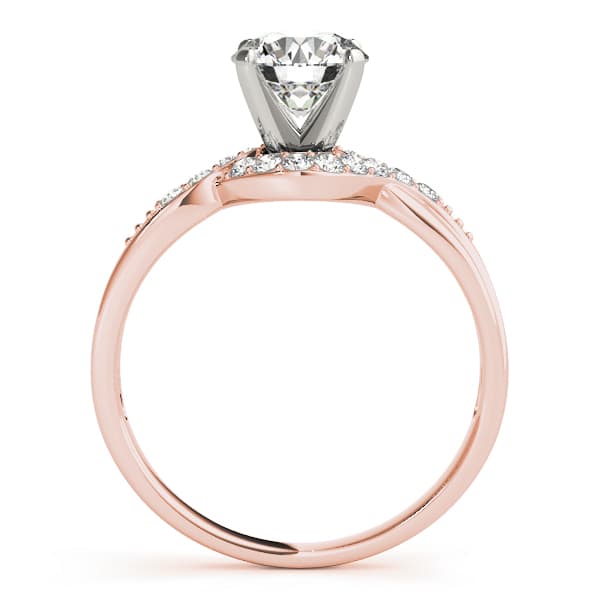 Bypass Peg Head Engagement Ring, style 50028, Side view in rose gold