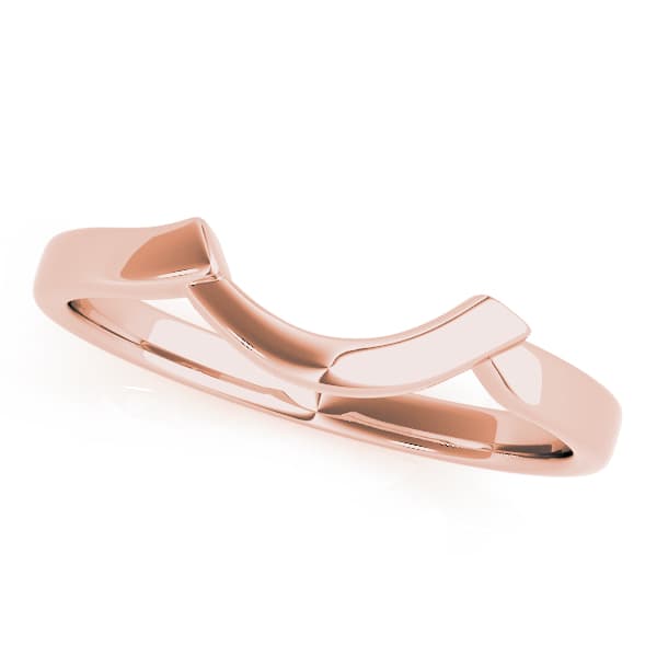 Gold Wedding Band, Front view in rose gold