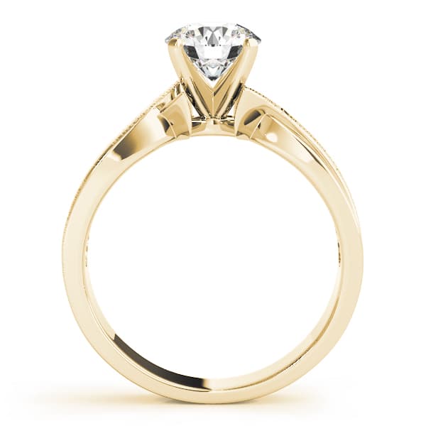 Twisted Textured Solitaire Engagement Ring, style 50040, Side view in yellow gold