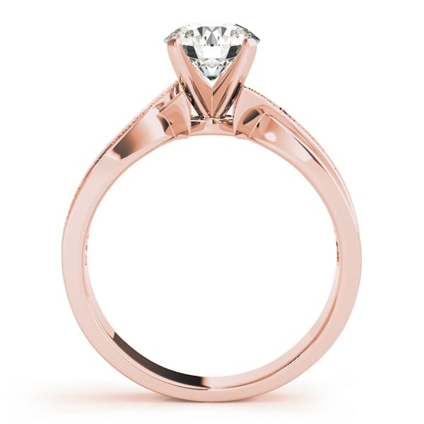Twisted Textured Solitaire Engagement Ring, style 50040, Side view in rose gold