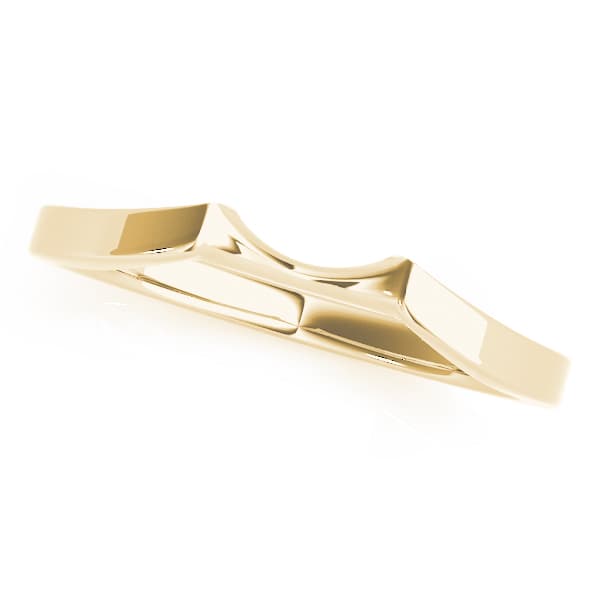 Curved Wedding Band, Front view in yellow gold