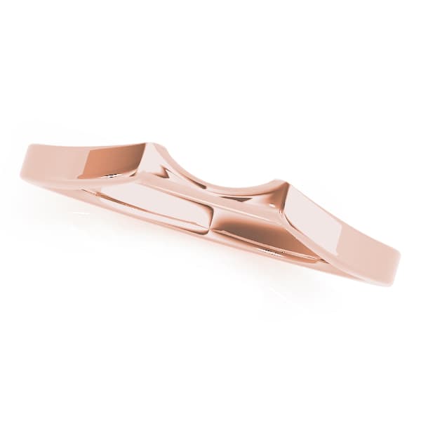 Curved Wedding Band, Front view in rose gold
