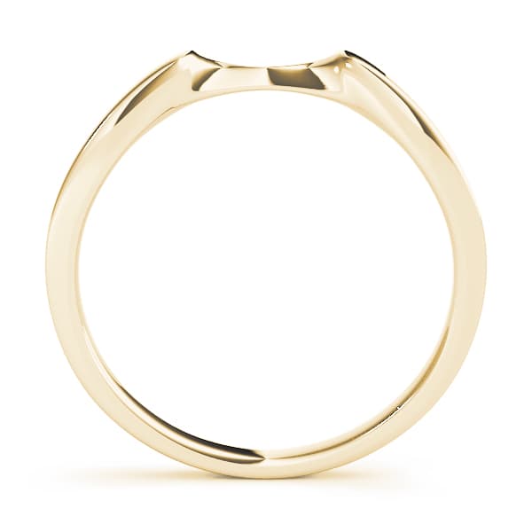 Curved Wedding Band, Side view in yellow gold