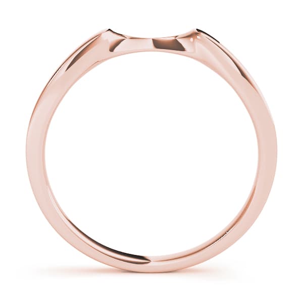 Curved Wedding Band, Side view in rose gold