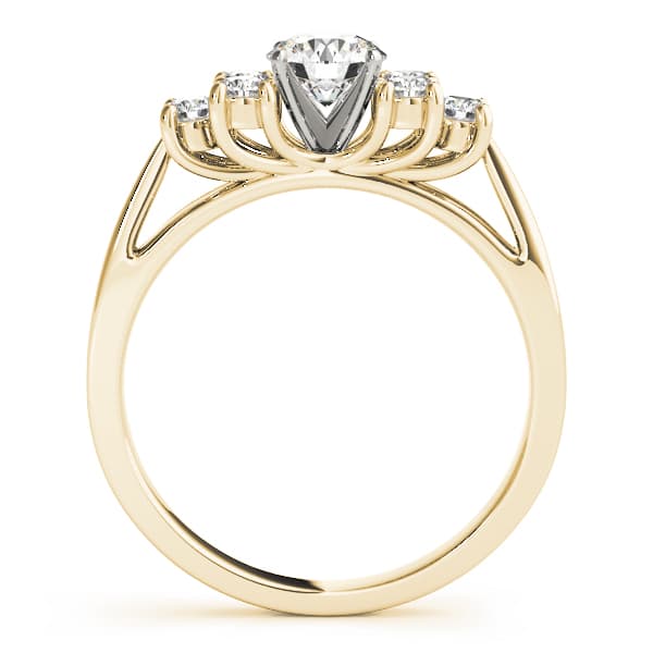 Cluster Side Trellis Engagement Ring, style 50055, Side view in yellow gold
