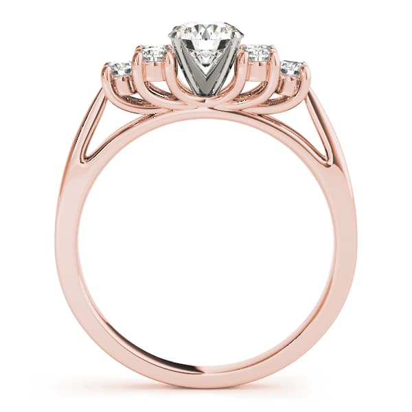 Cluster Side Trellis Engagement Ring, style 50055, Side view in rose gold