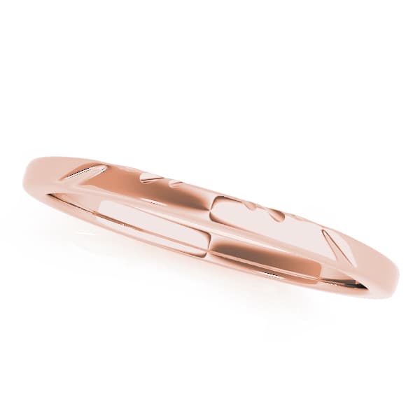 Gold Wedding Band, Front view in rose gold