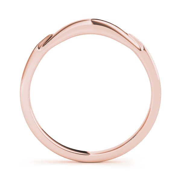 Gold Wedding Band, Side view in rose gold