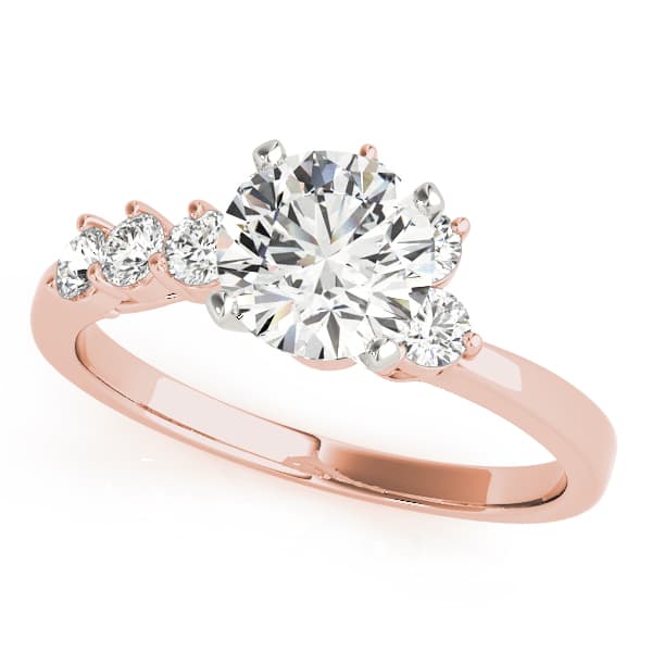 Bypass Peg Head Engagement Ring in Rose gold