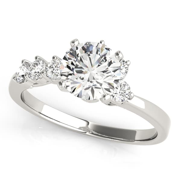 Bypass Peg Head Engagement Ring — style 50058 in 10k White Gold