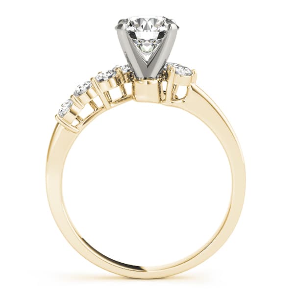 Bypass Peg Head Engagement Ring, style 50058, Side view in yellow gold