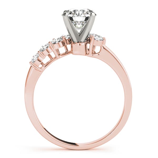 Bypass Peg Head Engagement Ring, style 50058, Side view in rose gold