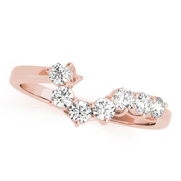 Curved Wedding Band (1/3 ct. tw.), Front view in rose gold