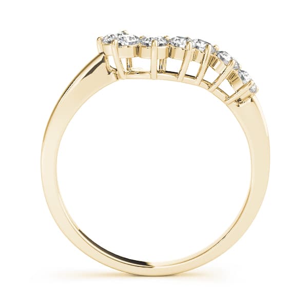 Curved Wedding Band (1/3 ct. tw.), Side view in yellow gold