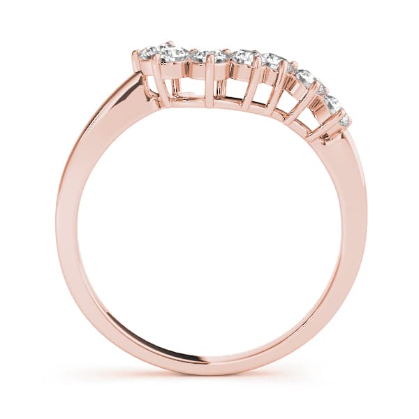 Curved Wedding Band (1/3 ct. tw.), Side view in rose gold