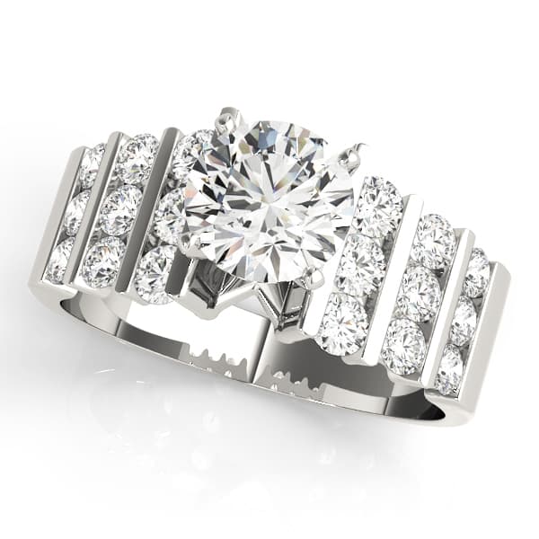 Multirow Channel Set Peg Head Engagement Ring — style 50059 in 10k White Gold