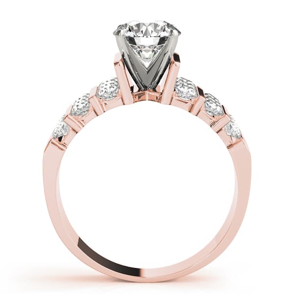 Multi-Row Channel Set Peg Head Engagement Ring, style 50059, Side view in rose gold
