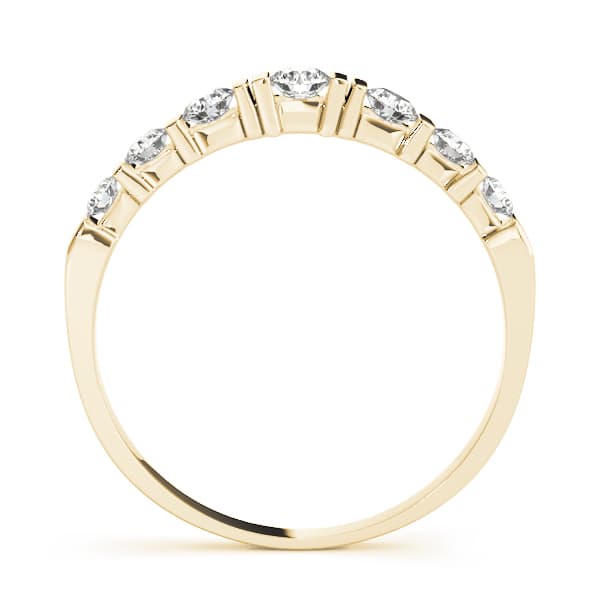 Single Row Bar Set Wedding Band (1/3 ct. tw.), Side view in yellow gold