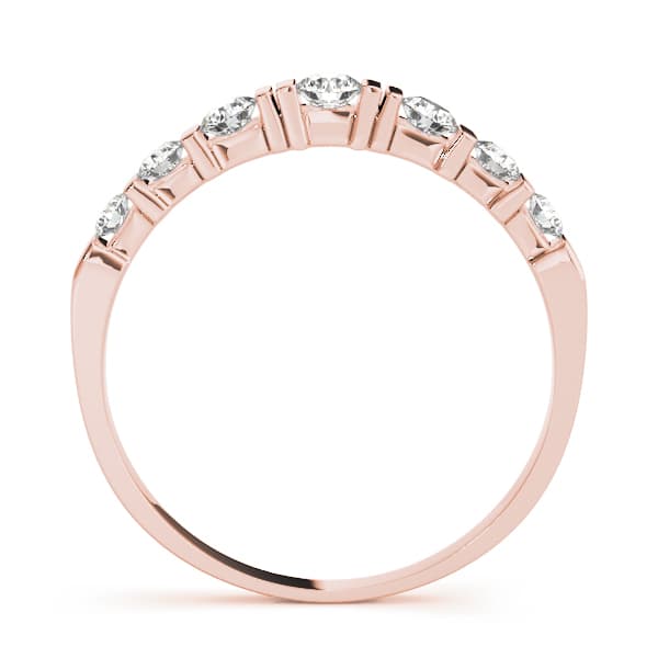 Single Row Bar Set Wedding Band (1/3 ct. tw.), Side view in rose gold