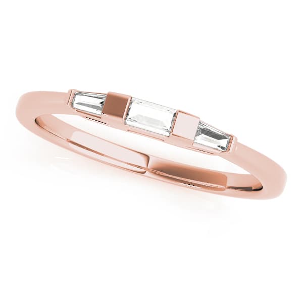 Baguette Wedding Band (0.18 ct. tw.), Front view in rose gold