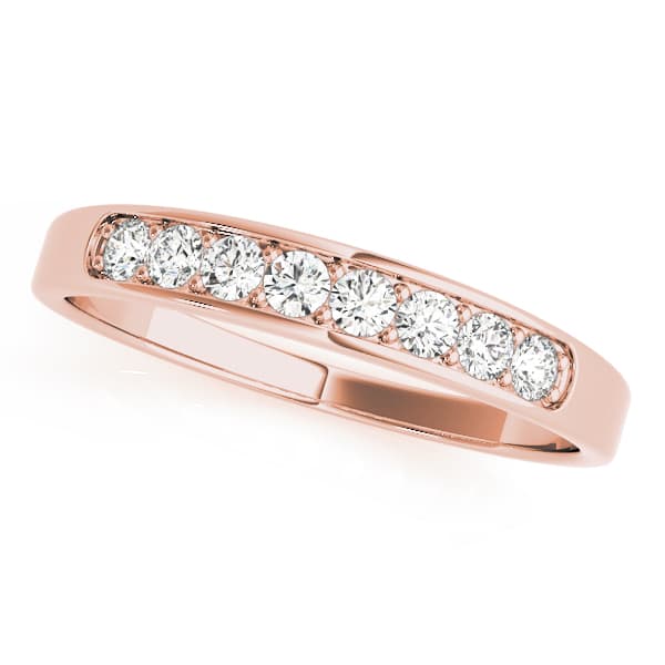 Prong In Channel Wedding Band (1/4 ct. tw.), Front view in rose gold