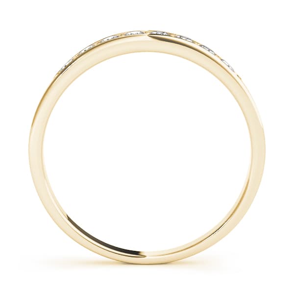 Prong In Channel Wedding Band (1/4 ct. tw.), Side view in yellow gold