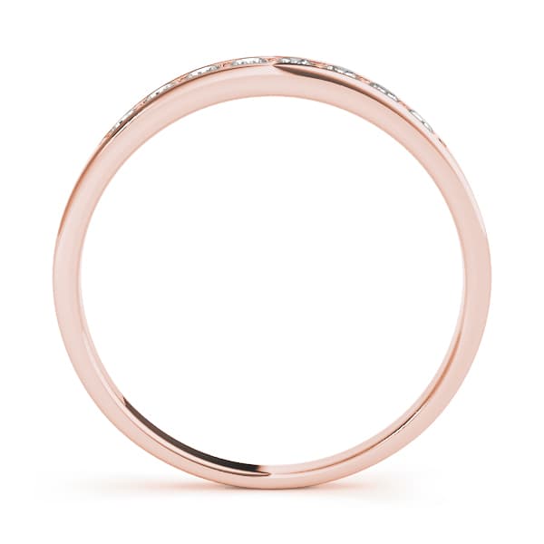 Prong In Channel Wedding Band (1/4 ct. tw.), Side view in rose gold