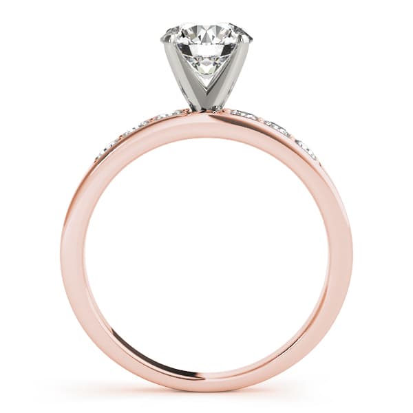 Prong In Channel Single Row Peg Head Engagement Ring, style 50077, Side view in rose gold